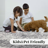 Hallway Runner Rug Washable Carpet: 2x6 Non Slip Vintage Rug with Rubber Backing Long Floor Mat for Kitchen Laundry Entryway Bathroom (Grey, 2'x6') KINOGIC