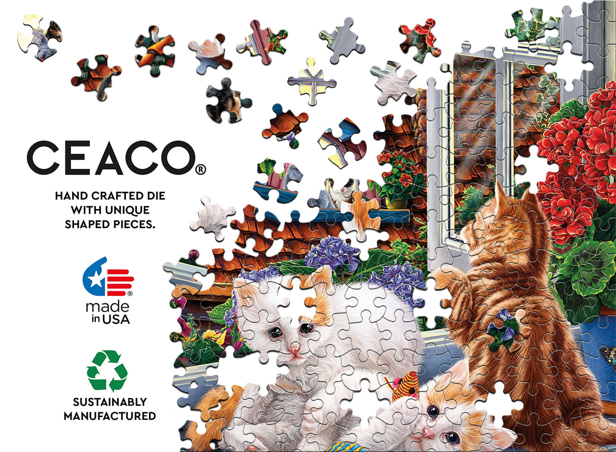 Ceaco - Harmony - Image World - Kittens in The Moonlight - 500 Piece Jigsaw Puzzle Ceaco