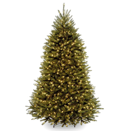 National Tree Company Pre-Lit Artificial Full Christmas Tree, Green, Dunhill Fir, White Lights, Includes Stand, 6 Feet National Tree Company