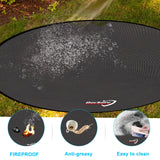 DocSafe 48" Round Fire Pit Mat,4-Layer Under Grill Mat Deck Patio Protect Mat,Fireproof Mat Fire Pit Pad for Grass Outdoor Wood Burning Fire Pit and BBQ Smoker,Portable Reusable and Waterproof,Black DocSafe