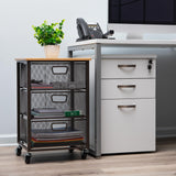 Mind Reader Cart with Drawers, Office Organizer, Storage, Bathroom, Metal Mesh, 15.75"L x 13"W x 24.25"H, Black Mind Reader