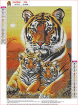 MXJSUA Tiger Diamond Painting Kits for Adults, Animal Diamond Gem Art Painting for Beginners, Diamond Picture with Full Round Drill Dots Craft Set Gift, 12 * 16 Inch MXJSUA