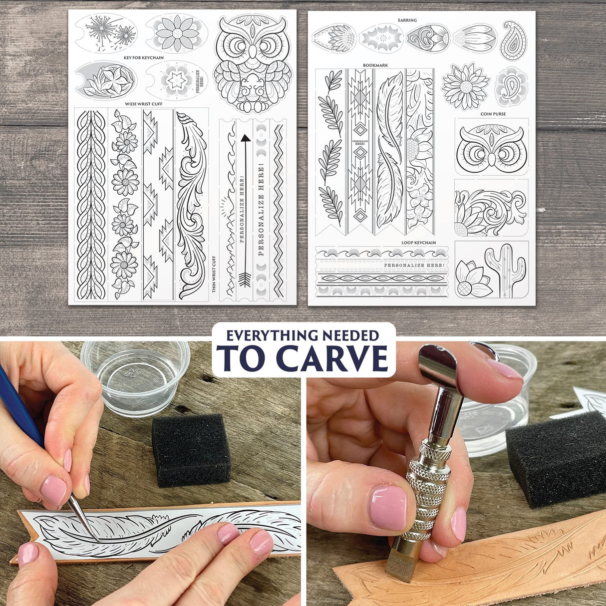 ArtSkills Leather Working Kit for Beginners with Leather Tools, Dyes, and Stamps - Arts and Crafts Kit for Adults & Teens, 64 pc ArtSkills