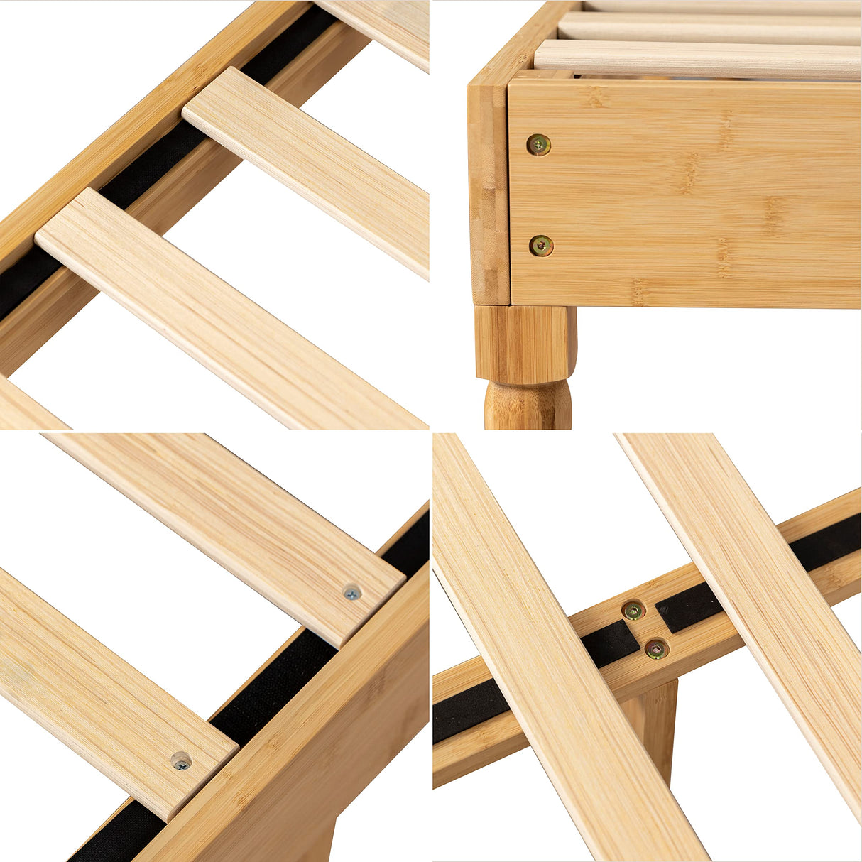 Bamboo Wood Platform Bed Frame by GTNSAFP – Sturdy, No Box Spring Needed, Easy Assembly, Queen Size, Nature Finish GTNSAFP