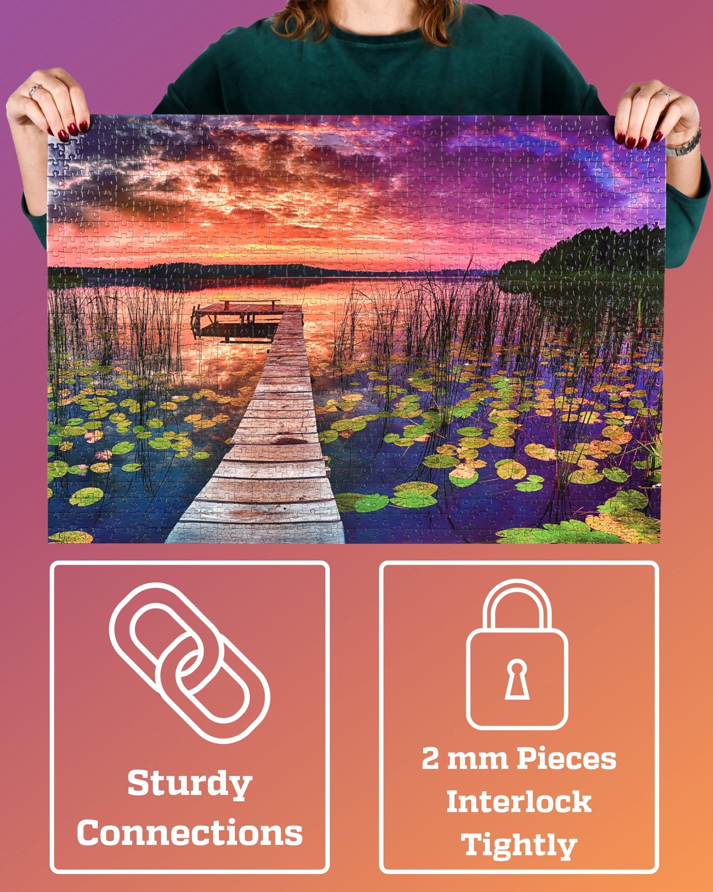 Puzzles for Adults 1000 Pieces - 20x30 in HD Quality Landscape 1000 Piece Puzzle for Adults & Families | Sturdy 2mm Adult Puzzle Pieces | 8 Jigsaw Puzzles Saver Sheets & Full-Sized 1:1 Poster Included