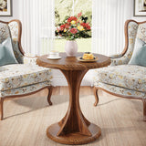 Tribesigns Round End Side Table: Wood Small Sofa Chair Side Table for Living Room, Mid-Century Bedside Nightstand for Bedroom, Accent Table, Easy Assembly, Vintage Brown Tribesigns