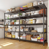 REIBII 73''W Storage Shelves Load 1650 LBS Metal Shelving 5-Tier Wire Shelving Unit for Storage Rack Adjustable Heavy Duty Metal Shelves for Pantry Kitchen Garage, 17.7" D x 73" W x 71" H REIBII