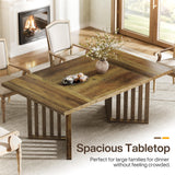 Tribesigns 63-inch Rectangular Dining Table for 4-6, Farmhouse Kitchen Dinner Eating Table with Slatted Base, Wood Dining Room Furniture for Home, Rustic Brown Tribesigns