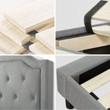 ZINUS Kellen Upholstered Scalloped Platform Bed Frame, Mattress Foundation, Wood Slat Support, No Box Spring Needed, Easy Assembly, Queen Zinus