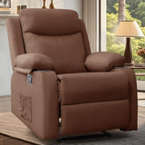 Korser Recliner Chair, Small Recliners for Small Spaces, Manual Recliner with Cup Holders and Side Pockets, Reclining Chair, Chairs for Living Room, Bedroom, Nursery, Brown Korser