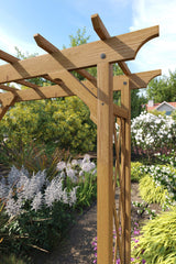 Vita Heartwood Cedar Wood Arbor, 55 inch x 88 inch, FSC, Golden Brown, Opening Width 51 inches, Garden Décor Shade Arch, VA68897 Vita