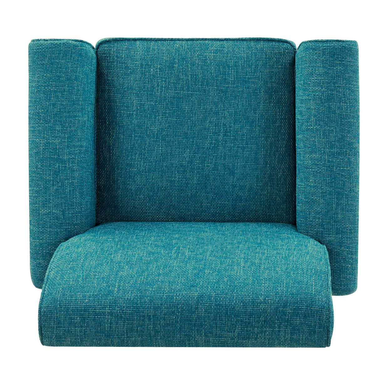 Domesis Kiara Traditional 34" Wide Upholstered Rolled Arm Living Room & Bedroom Accent Chair, Comfy Elegant Armchair with Pewter Nailheads, in Blue Tweed Domesis