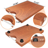 Brosisincorp Solid Sapele Wood Cutting Board - Medium 14.96" x 11.02" x 0.98" Thick, Non-Toxic, Heavy-Duty Butcher Block with Rubber Feet for Kitchen Brosisincorp