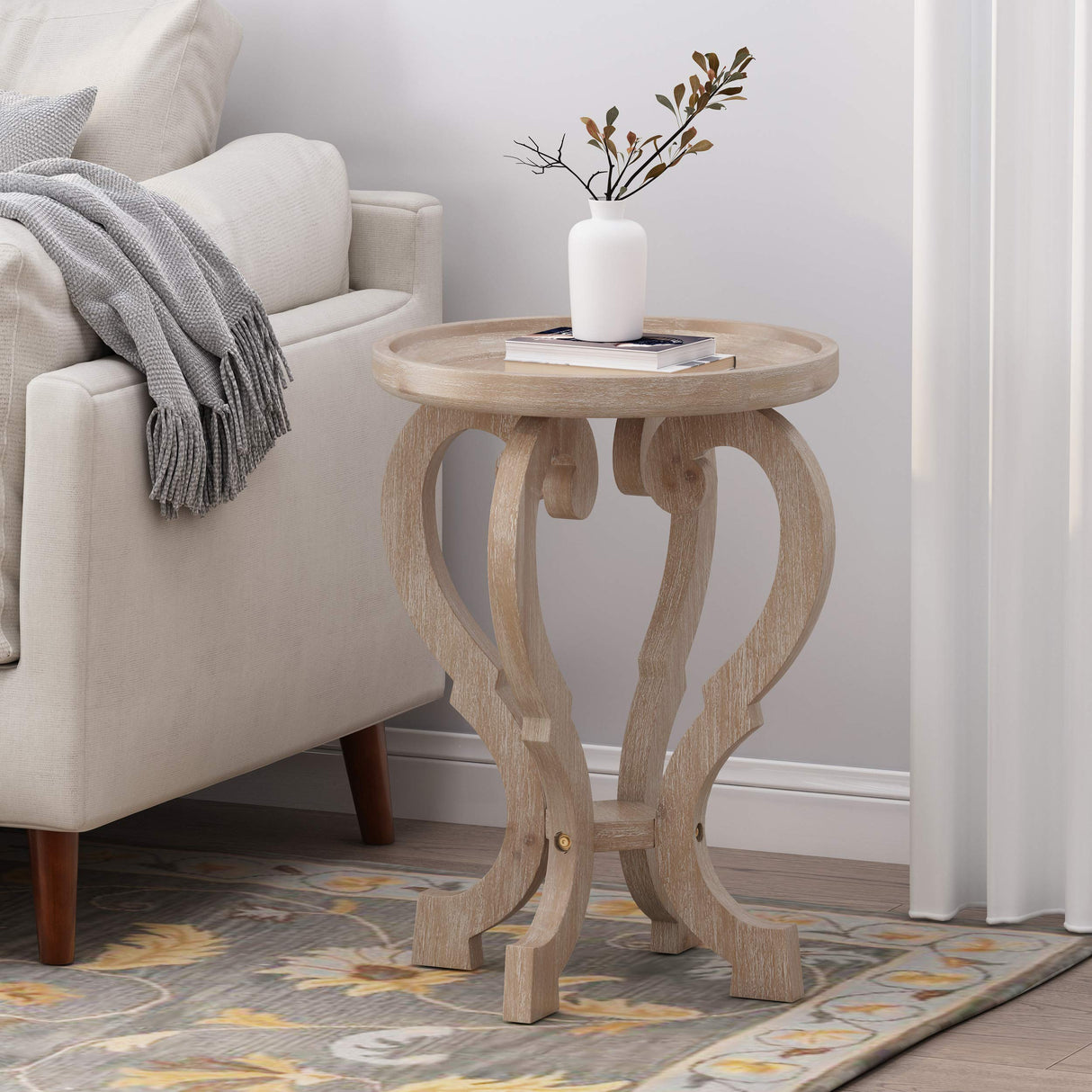 Christopher Knight Home Eleanor French Country Accent Table with Round Top, Natural Christopher Knight Home