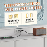 WLIVE Dresser TV Stand for 55 inch, Led Dresser for Bedroom, White Dresser for Bedroom with LED Lights and Charging Station, Chest of Drawers, 9 Fabric Dresser Drawers, Wood Top, Living Room, Closet WLIVE