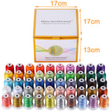 New brothread 50 Spools Embroidery Machine Thread Kit Including 40 Brother Colors+8 Variegated Colors+2 Metallic Colors for Brother Janome Singer Pfaff Husqvarna Embroidery Sewing Machines New brothread