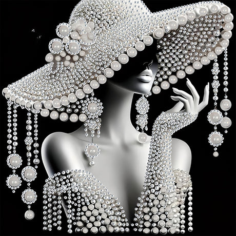 CSZPPQAF 5D Crystal Diamond Painting Kits for Adults, Elegant Lady Special Shape Diamond Art Kits for Adults Beginner, DIY Crystal Art Drill Diamond Dots Gem Painting for Home Decor 11.8x11.8 Inch CSZPPQAF