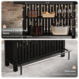 Tribesigns 63-Inch Large Home Bar Unit, 2-Tier Mini Bar Table Height Pub Table with Footrest, Modern Black Coffee Bar Cabinet for Home Kitchen, Bistro, Dining Room, Living Room Tribesigns