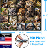 Think2Master Animal Families 250 Pieces Jigsaw Puzzle Featuring heartwarming Parent and Child Pairs. Fun Toy for Kids, School & Families. Great Gift for Boys & Girls Ages 8+. Size: 14.2” X 19.3” THINK2MASTER