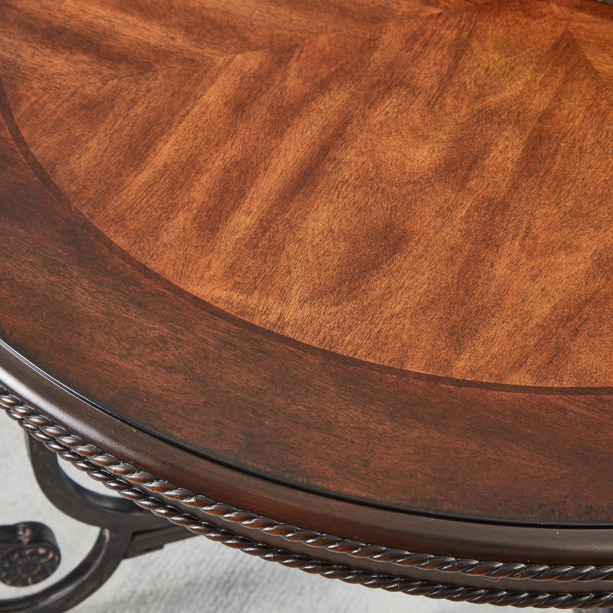 DS-HOMEPORT Retro Round Wood Coffee Table with Metal Leg, Circle Farmhouse Coffee Table for Living Room, Wooden Mid Century Coffee Tables, Easy Assembly (Only Coffee Table, 35" Dx35 Wx19 H) DS-HOMEPORT