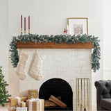 National Tree Company Pre-Lit 'Feel Real' Artificial Christmas Garland, Green, Arctic Spruce, White Lights, Decorated With Pine Cones, Plug In, Christmas Collection, 9 Feet National Tree Company