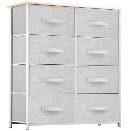 YITAHOME 8 Drawers Dresser - Fabric Storage Tower, Organizer Unit for Room, Living Room & Closets - Sturdy Steel Frame, Easy Pull Fabric Bins & YITAHOME