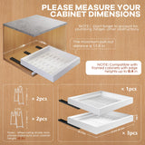 Seinloes 4Pack Expandable Pull Out Cabinet Organizer 21"Deep With Raising Pad for Framed Cabinets,Slide Out Drawers with 4pcs Divider Racks,Roll Out Shelves Adhesive,Adjustable Width 12.05"-20.4"White Seinloes