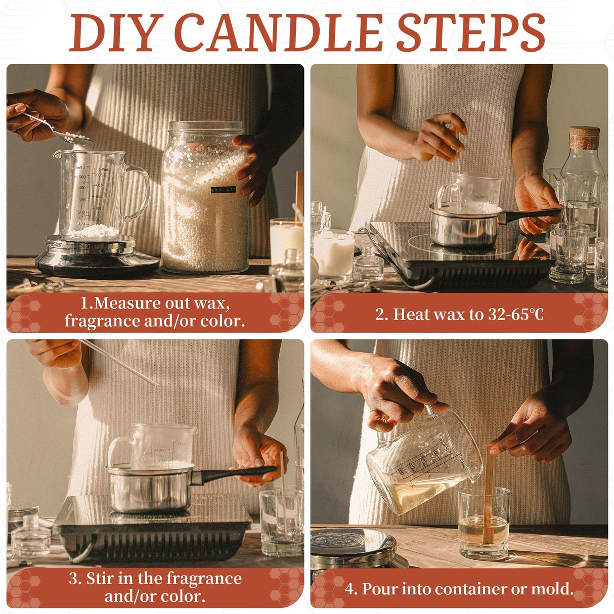 MicCai Yellow Natural Beeswax Pellets 5LB, Organic Beeswax, Beeswax for Candle Making, Body, Skin Care DIY, Lip Balm, Soap and Lotion Making Supplies MicCai