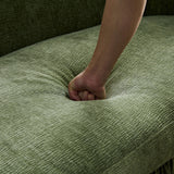 KEIKI 92" Oversized Curved Shaped Upholstered Modular Sectional Sofa, Minimalist 4-Seater Couch with Seat Cushions and Ergonomic Backrest, No Assembly Required, for Apartment, Living Room, Green KEIKI