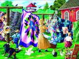SUNSOUT INC - Quilter's Clothesline - 1000 pc Jigsaw Puzzle by Artist: Joseph Burgess - Finished Size 20" x 27" - MPN# 38864 SunsOut