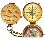 So You Can Always Find Your Way Back to Me/Personalized Compass/Anniversary giftfor him/her. Luxury Gift Delhi Arts