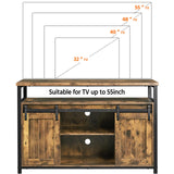 Yaheetech TV Stand, Entertainment Center with Storage Cabinets for 55 Inches TV, Barn Door TV Stand with Height Adjustable Shelves, Farmhouse TV Console for Living Room, 47 Inch Yaheetech