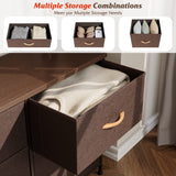 Nicehill Dresser for Bedroom with 5 Drawers, Storage Drawer Organizer, Wide Chest of Drawers for Closet, Clothes, Kids, Baby, TV Stand with Storage Drawers, Wood Board, Fabric Drawers（Brown） Nicehill