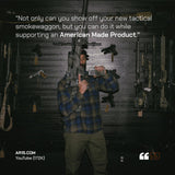 Hold Up Displays Gun Wall Mount - AR, Rifle, Shotgun Holder, Bow Hanger, Hooks - Walnut Hardwood Display From Wisconsin - Made in USA Hold Up Displays