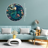 Ocean Mermaid Puzzle 1000 Pieces, Sea Princess Fairy Mandala Jigsaw Puzzles for Adults, Zodiac Mystic Underwater Green Round Puzzles BBOLDIN