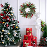 Sggvecsy 21 Inch Artificial Christmas Wreath for Front Door Xmas Red Berry Wreath with Pine Needles Pine Cones Eucalyptus Leaves Christmas Hanging Decorations for Wall Outdoor Home Window Decor Sggvecsy