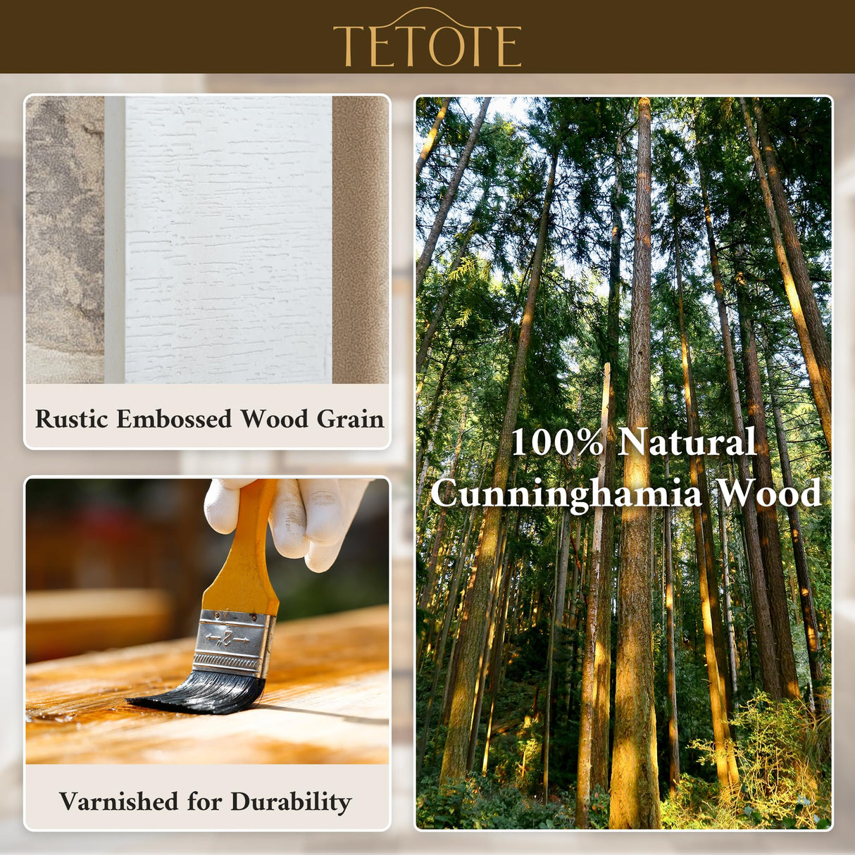 TETOTE Farmhouse Barn Door White Wood Mirror for Bathroom Wall 40” x 26” Waterproof Natural Solid Wooden Framed Rectangle Vanity Mirror Wall Mounted, Fully Assembled TETOTE