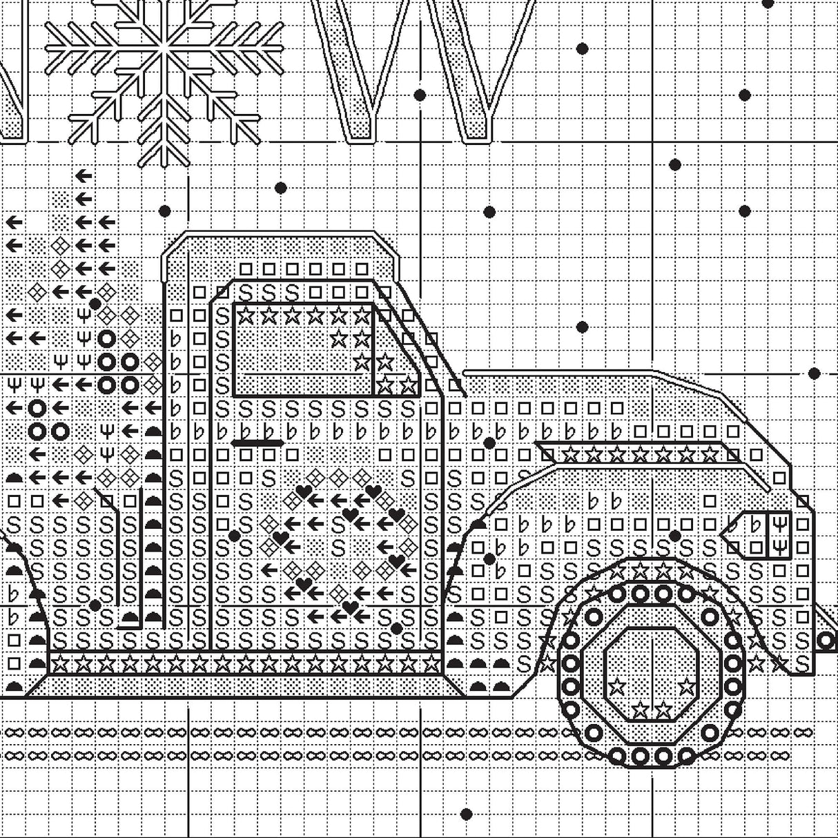 Dimensions 72-09005 Holiday Family Truck Christmas Counted Cross Stitch Kit for Beginners, 6" D, 14 Cnt. White Aida, 5pcs Dimensions