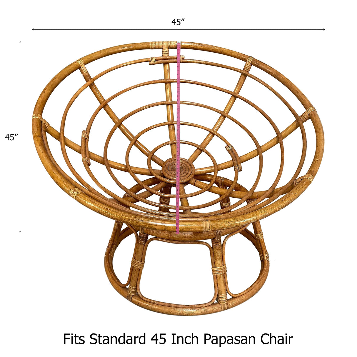 COTTON CRAFT Papasan Chair Cushion - 100% Cotton Duck Fabric Thick Soft Overstuffed Floor Seat Standard 45" Round Chair Swing Chair Patio Den College Dorm Papasan - Charcoal Grey COTTON CRAFT