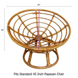 COTTON CRAFT Papasan - Polly Peacock - Blue - Overstuffed Chair Cushion, Sink into Our Thick Comfortable and Oversized Papasan, Pure Cotton Duck Fabric, Fits Standard 45 inch Round Chair COTTON CRAFT