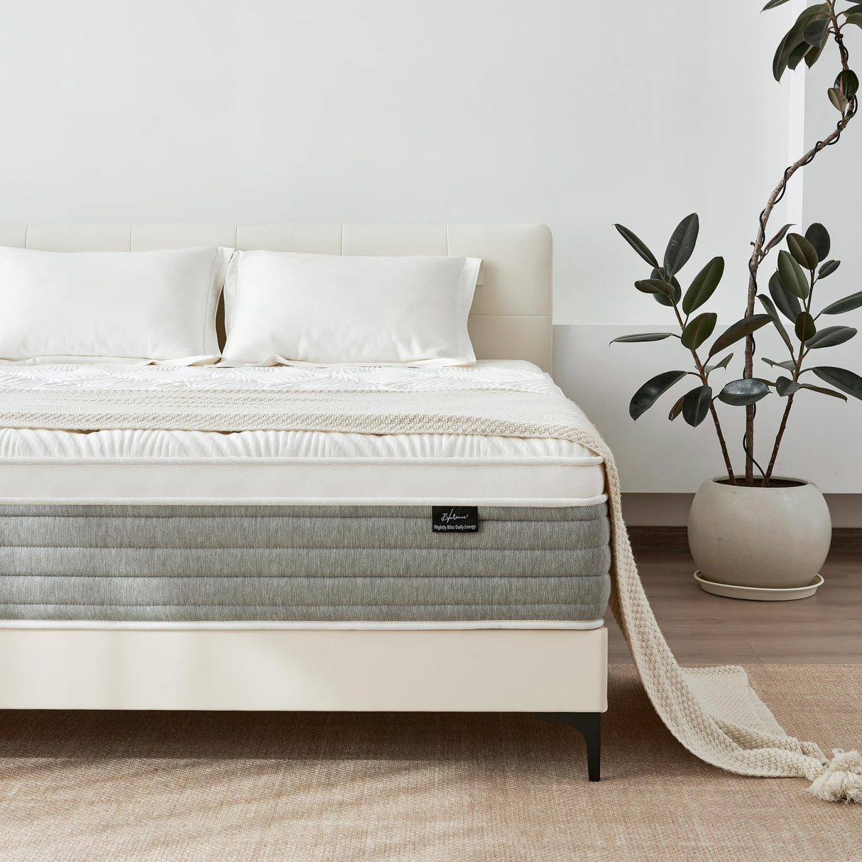 Full Size Mattress, 12 Inch Full Size Mattress for Medium Firm, Individual Pocketed Springs for Pressure Relief & Low Motion Transfer, CertiPUR-US Certified Fynterra