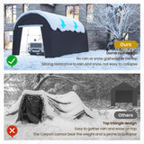 FansaFurn Carport, 10X20 Ft Round Portable Garage, Steel Heavy Duty Carport with Ground Stakes, Tensioner and 2 Roll Up Windows PE Fabric Car Port, Garage, Storage Shed, Tent for Storage, SUV FansaFurn