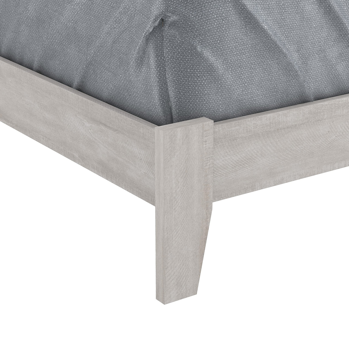 Galano Tiena Queen Bed Frame in Dusty Grey Oak - Sturdy Wood Platform with Slat Support, No Box Spring Required Galano