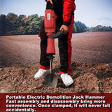 JACKCHEN Demolition Electric Jack Hammer with 6pcs chisel bit, Concrete Breaker Power Hammer, Heavy Duty Concrete Breaker Demolition Drills JACKCHEN