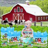 Farm Animals 1st Birthday Decorations Farmhouse Barnyard First Birthday Gift Bag with Tissue Papers Card One Birthday Wrapping Paper Bag for Kids Newborn 1st Birthday Baby Shower Christmas Party Innovoscape
