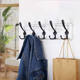 SKOLOO Rustic Wall Mounted Coat Rack: Pine Real Wood Plank Wall Coat Rack with 5 Triple Hooks, Farmhouse Coat Hanger Wall Mount for Hanging Backpack Jacket Coat Hat,Pack of 2 SKOLOO