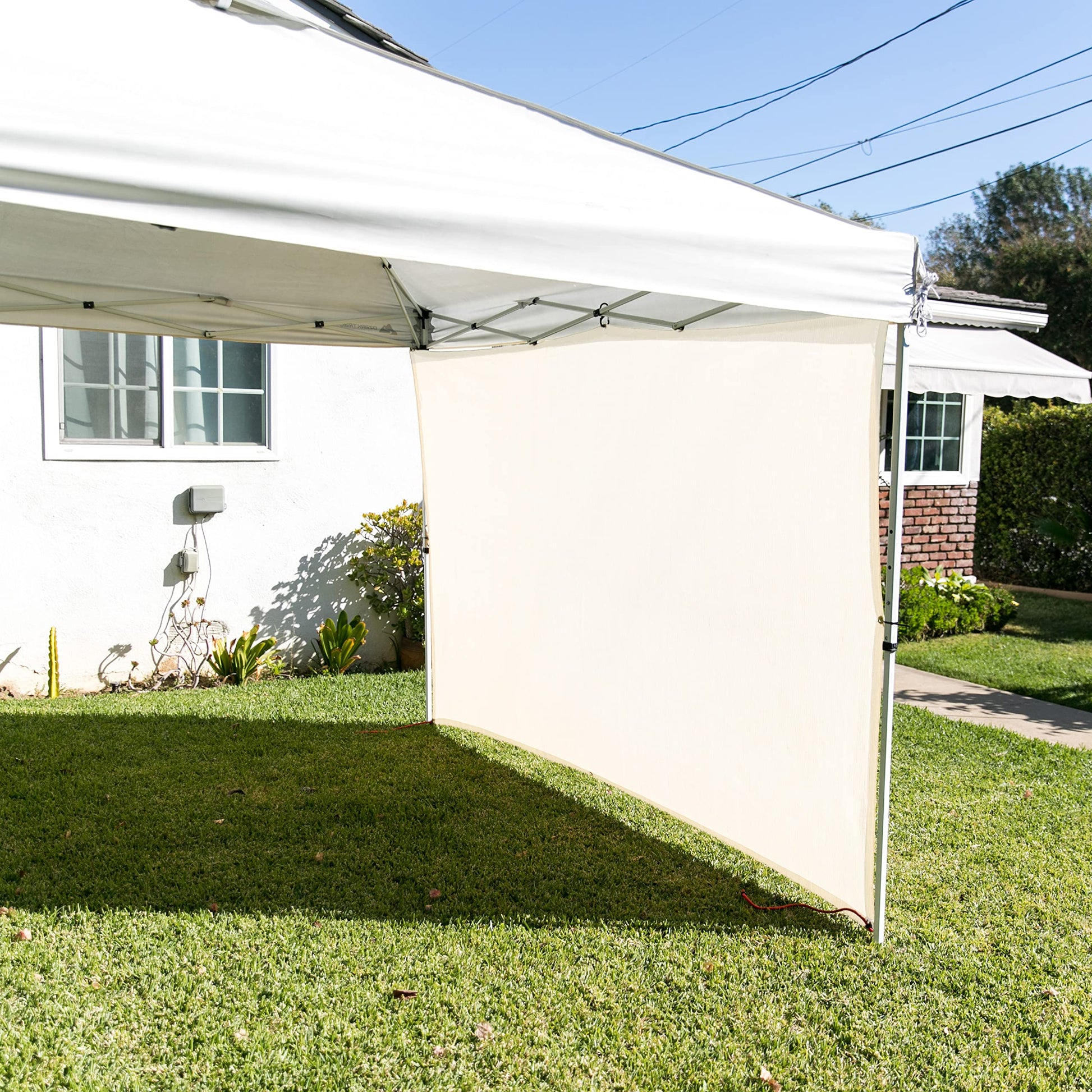 SUNNY MOOD Whtie 10' x 20' Rectangle Sun Shade Cloth Canopy Privacy Screen with Grommets for Pergola Patio Gazebo - Custom Size Accepted - WoodArtSupply