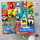 Re-marks Retro Dogs Puzzle, 300-Piece Jigsaw Puzzle for All Ages Re-Marks