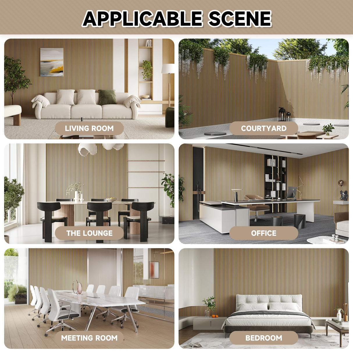 POHARE 4 Pack Wood Slat Wall Wood Paneling,95 x 8 in Soundpoof Wooden Engineered Wood Slat Wall Panels,Stylish Acoustic Wall Panels for Interior Wall Decor with Felt Backing,Oak POHARE