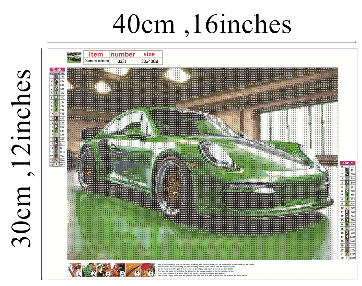 NUFTVI Street Sports Car Diamond Painting Kits, 5D Full Dill Diamond Art Gemstone Painting, 12x16 Inch DIY Home Decoration for Adult & Beginner NUFTVI